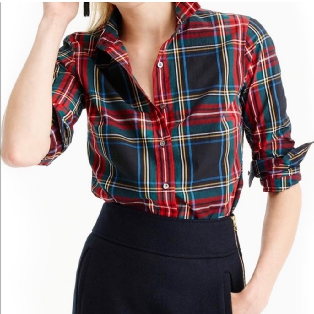 J. Crew The Perfect Button Up Stewart Tartan Plaid Size 4 Tall